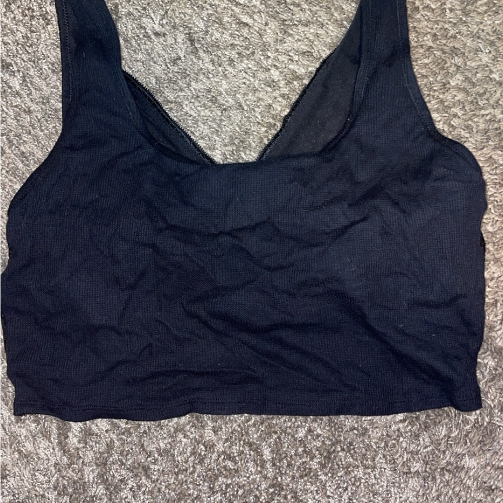 Women's Black Crop Top aerie